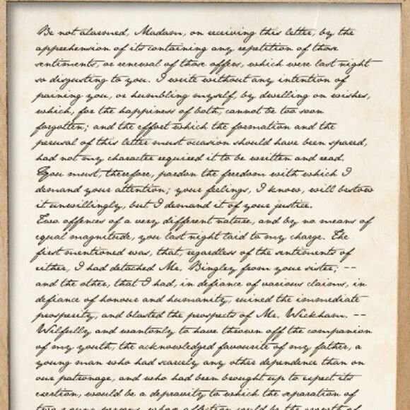 Pride and Prejudice Darcy’s Letter to Elizabeth Print - Picture 2 of 4